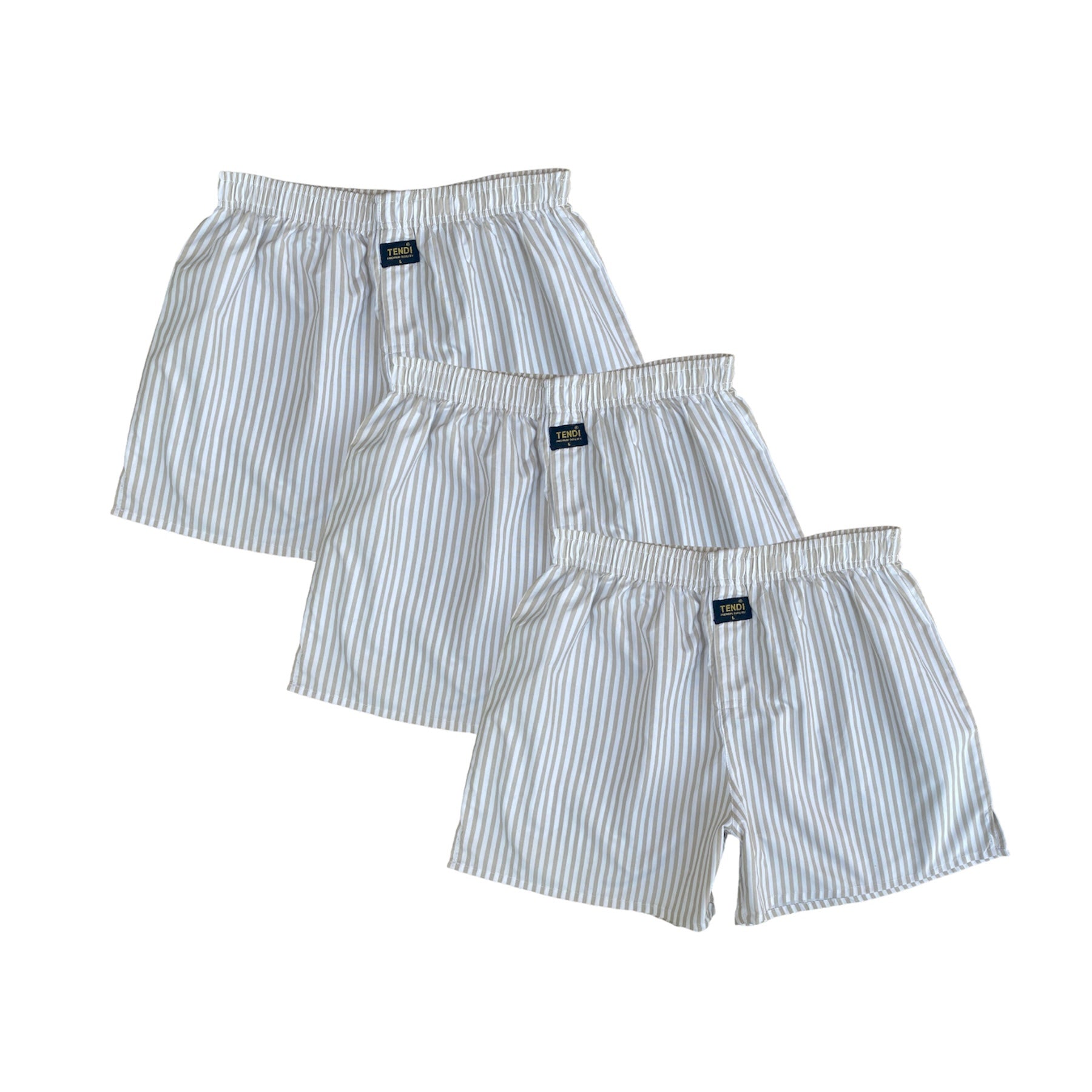 Men Boxer Underwear Brown Stripes | Pack of 3 - Tendi