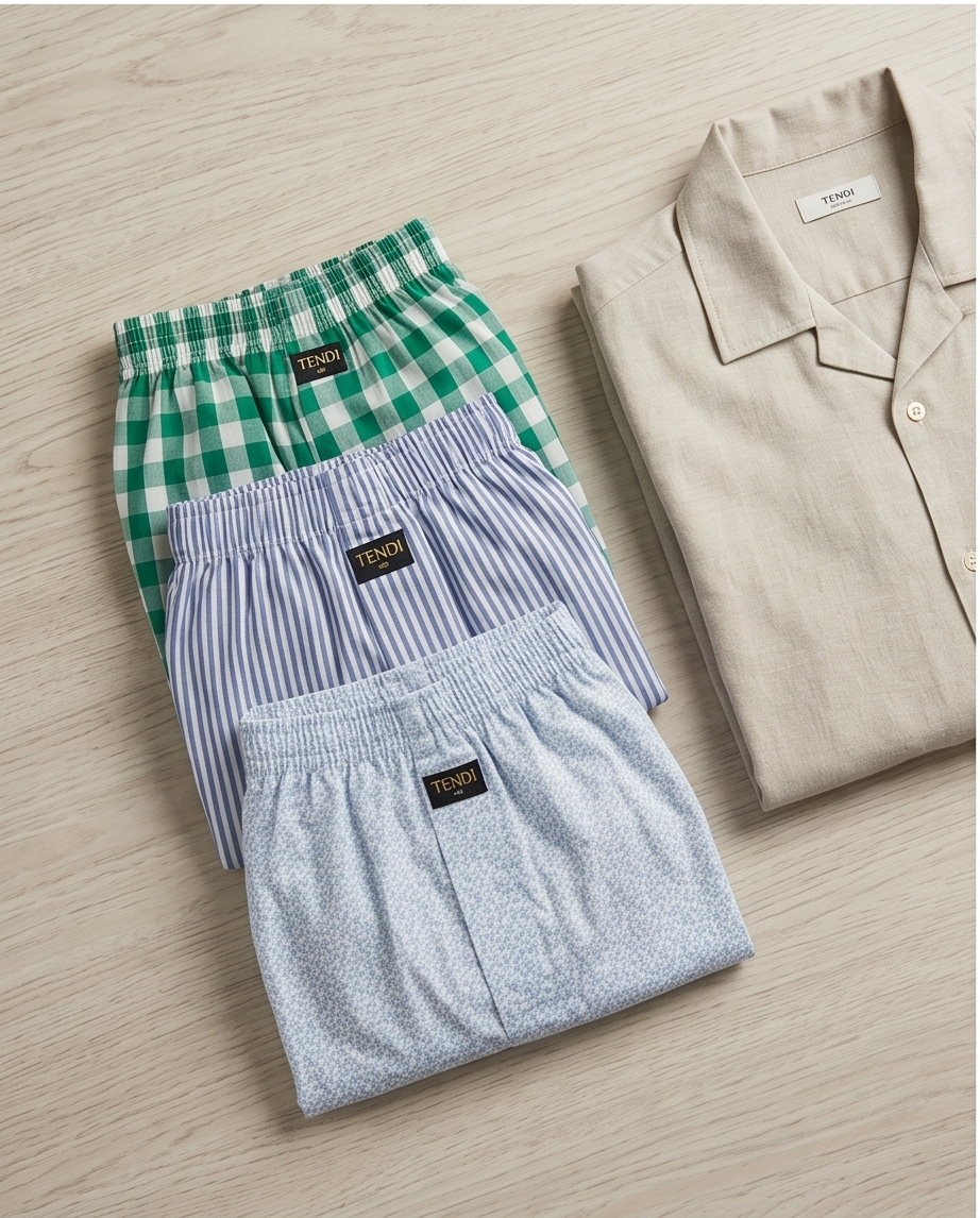 TENDI Comfort Coastal Trio – Men’s 100% Cotton Boxer Shorts (3 Pack)
