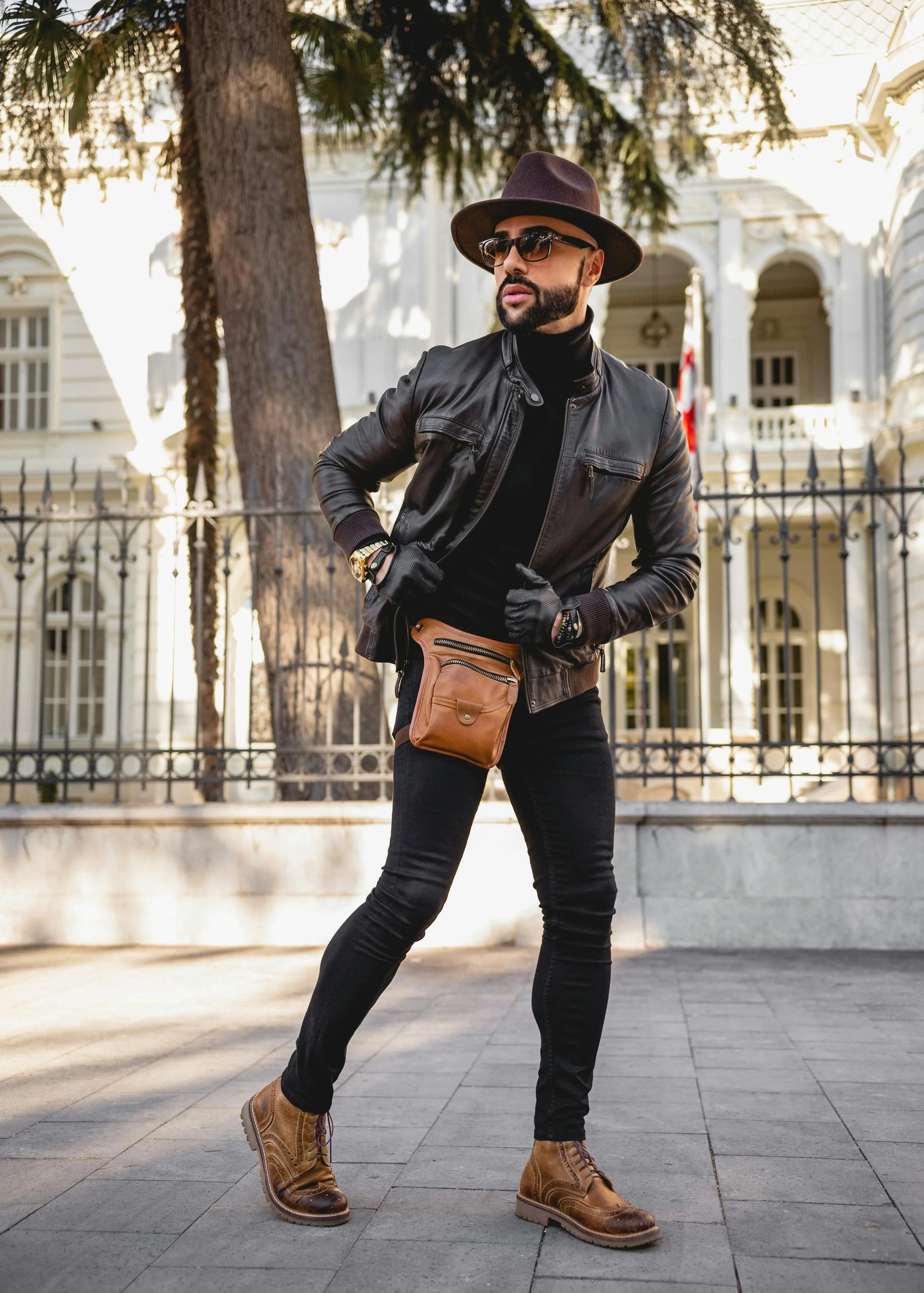 Wool Felt Fedora Hat Dark Brown Gentlemen Hat for Men Women