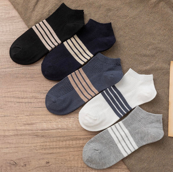 Stripe Ankle Socks | Pack of 5 - Tendi