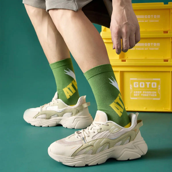 Printed Sport Socks | Green - Tendi