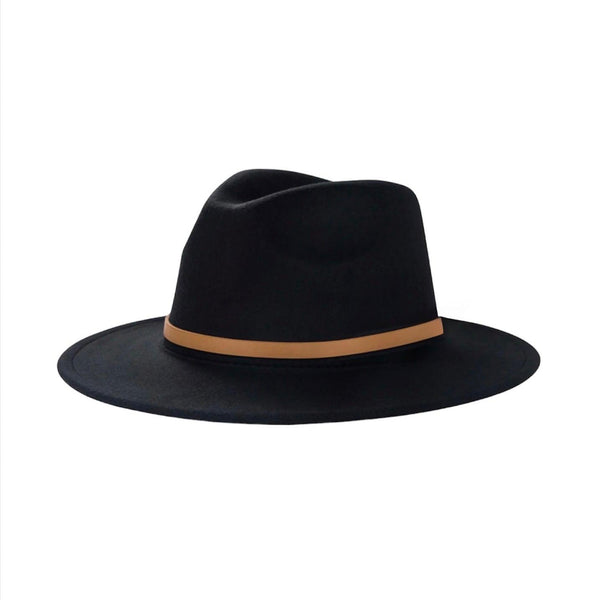 Tendi Classic Wool Felt Fedora Hat Black - Gentlemen Hat for Men & Women - Tendi