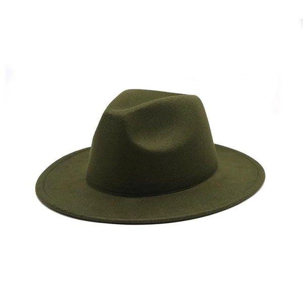 Tendi Wool Felt Fedora Hat Green Color - New Style | Gentlemen Hat for Men & Women - For Indoor Outdoor Parties - Tendi