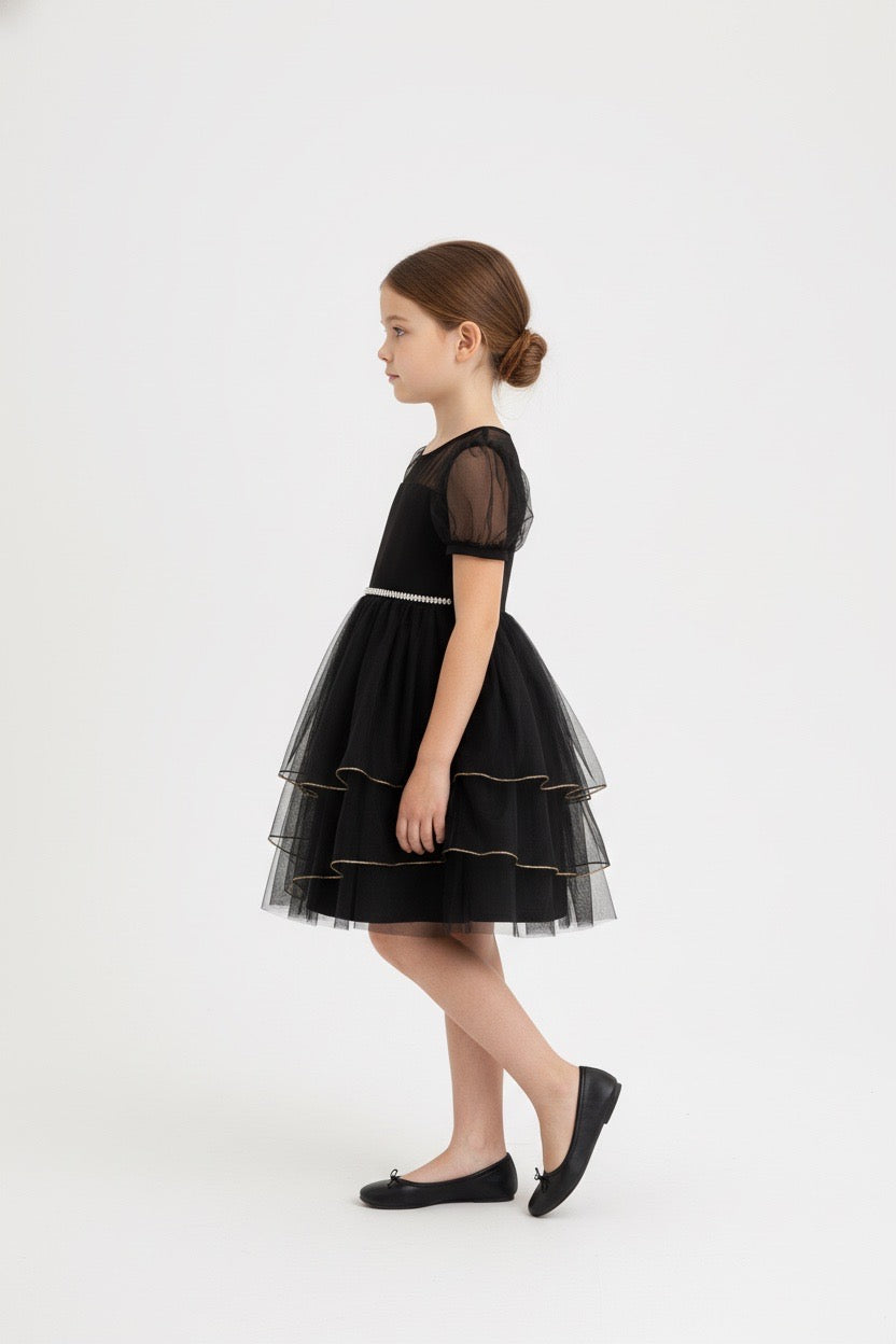 Black Velvet Net Frowk