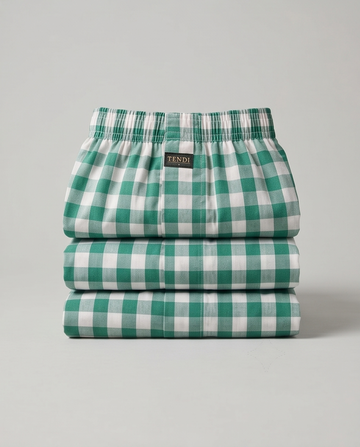 Green Checkered Cotton Boxer 3 Pack