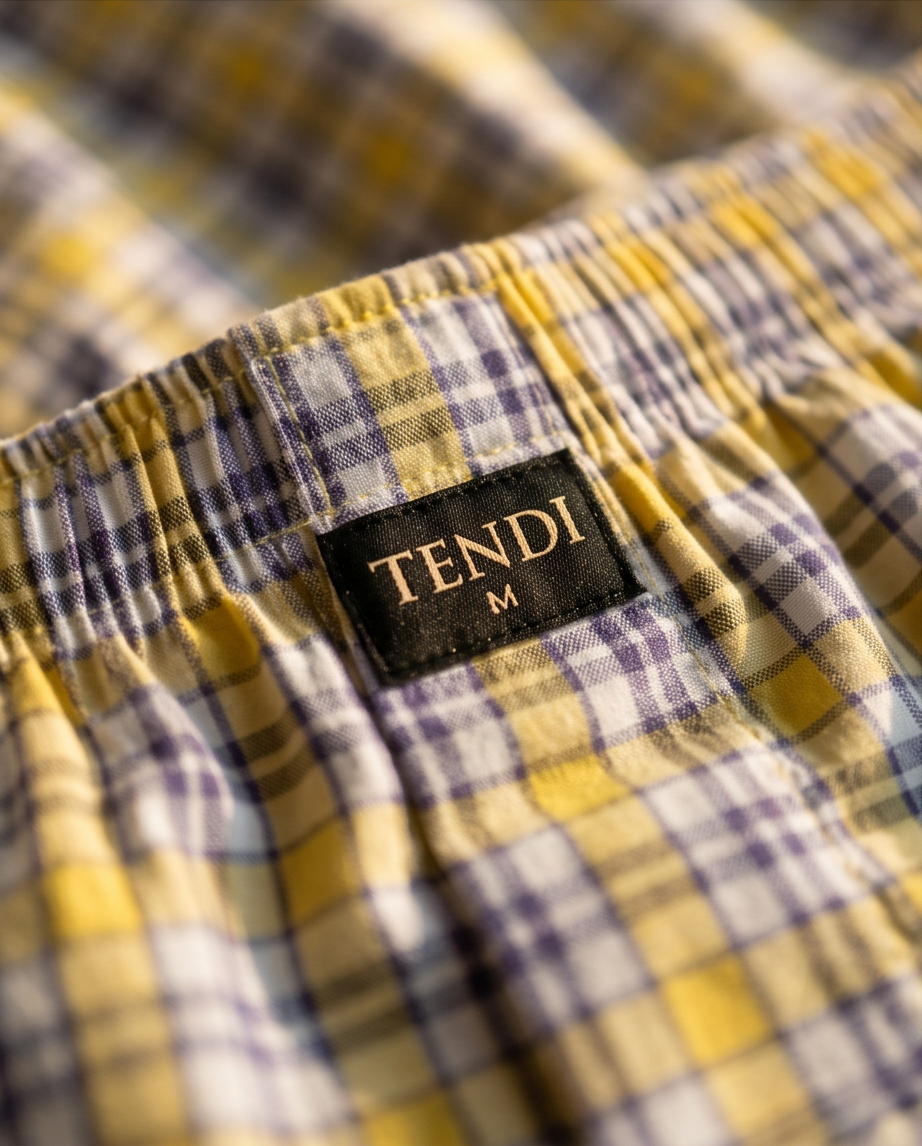 Cotton Boxer Yellow Checkered