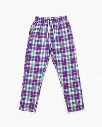 TENDI Cotton Lounge Pajama Pants – Plum Plaid