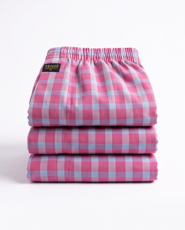 Pink Plaid Unisex Boxer Underwear - Pack of 3