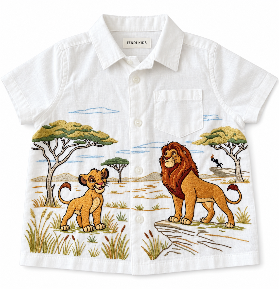 Safari King – Lion-Inspired Hand-Painted  Kids Shirt
