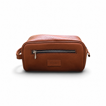 TENDI Genuine Leather Toiletry Bag – Premium Travel Dopp Kit