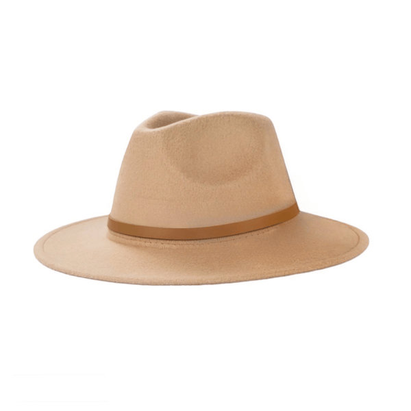 Tendi Classic Wool Felt Fedora Hat Beige New Style - Gentlemen Cap for Men & Women - Tendi