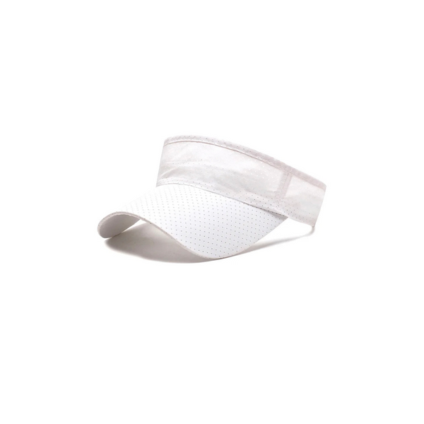 Visor Cap Headband Baseball Mesh Sports Cap White - Sun Protection Adjustable Head Band for Men & Women - Tendi