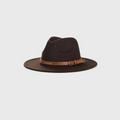 Tendi Wool Felt Fedora Hat Dark Brown - Gentlemen Hat for Men & Women - For Indoor Outdoor Parties - Tendi