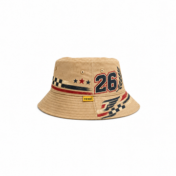 Vintage Racing Varsity Bucket Hat | Hand Painted