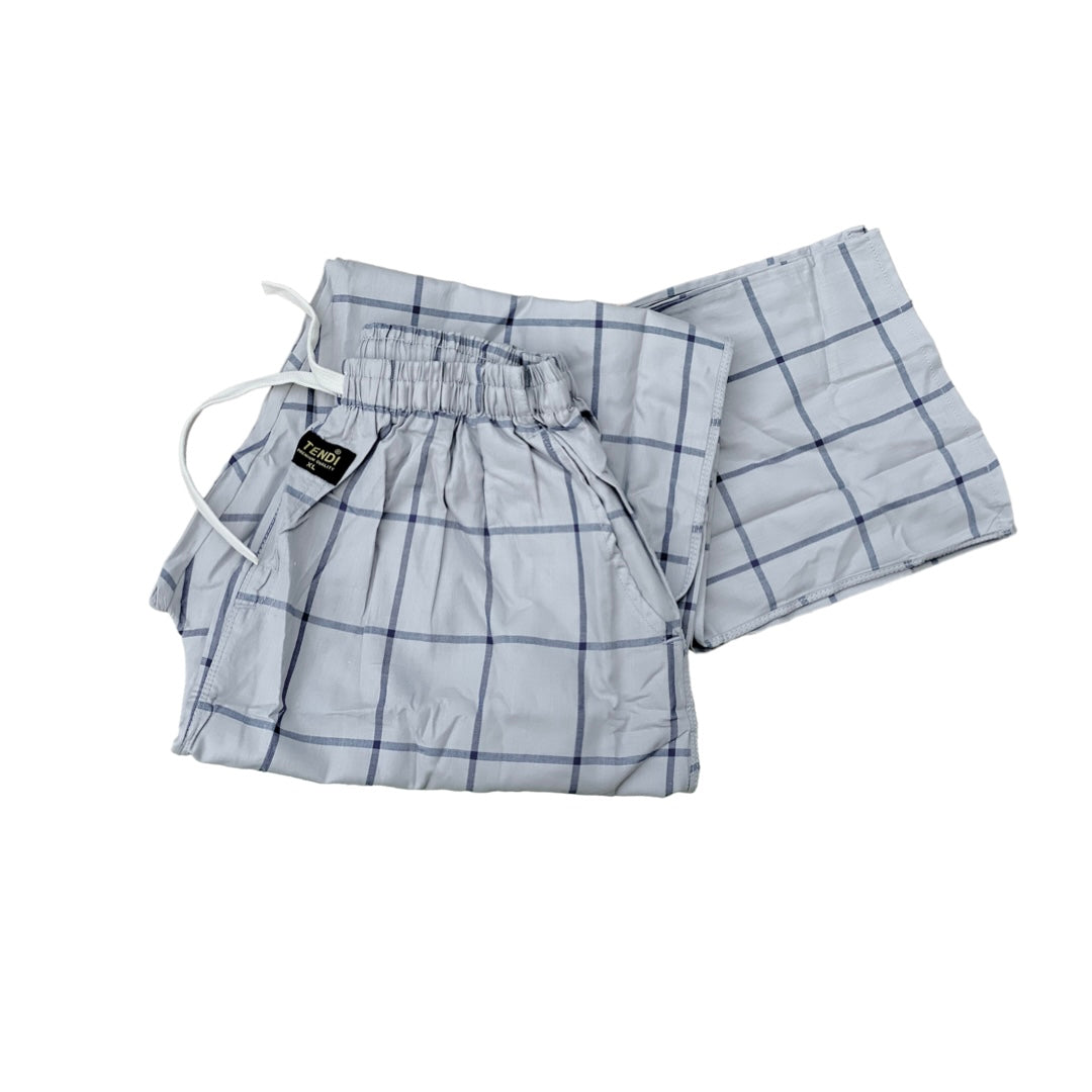 Tendi Unisex Ultra Comfort Cotton Pajama - Large Check - Tendi