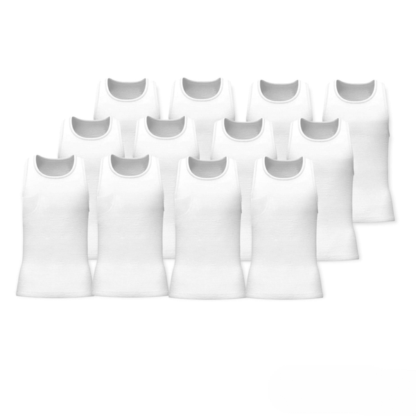 Tendi Classic Under Shirt Vest A Shirt | Tank Undershirt | Pack of 12 | Economy Pack - Tendi